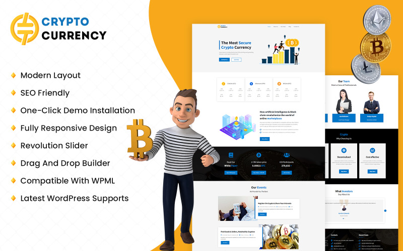 Téma WordPress pro krypto měnu