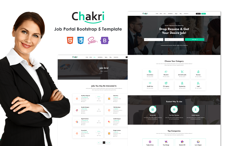 Chakri - 工作门户 Bootstrap 5 网站模板
