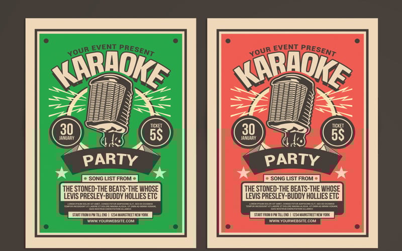 Karaoke Party Retro Flyer