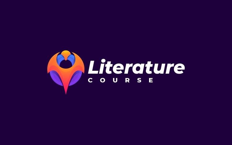 Literatura abstrata gradiente colorido logotipo