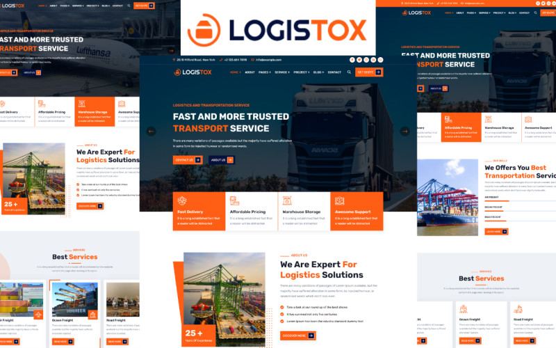 Logistox - HTML5-sjabloon voor logistiek en transport