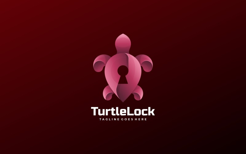 Logo de dégradé de serrure de tortue