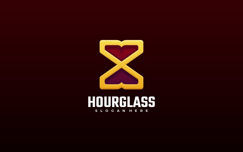Přesýpací hodiny Line Art Gradient Logo