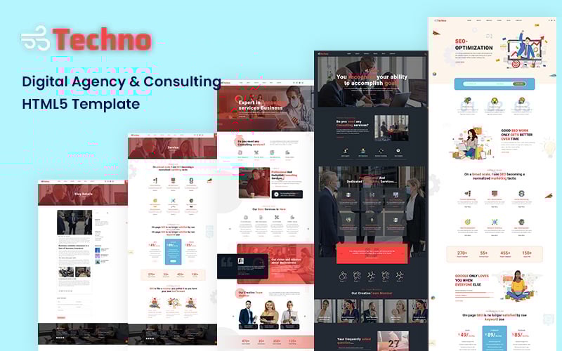 Šablona webových stránek Bootstrap HTML5 pro digitální agenturu a minimalistické poradenství