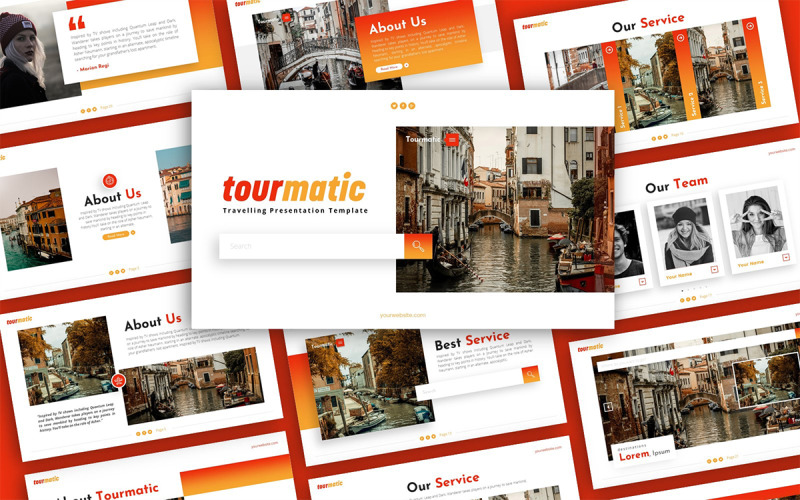 Tourmatic Travel Multifunctionele PowerPoint-presentatiesjabloon