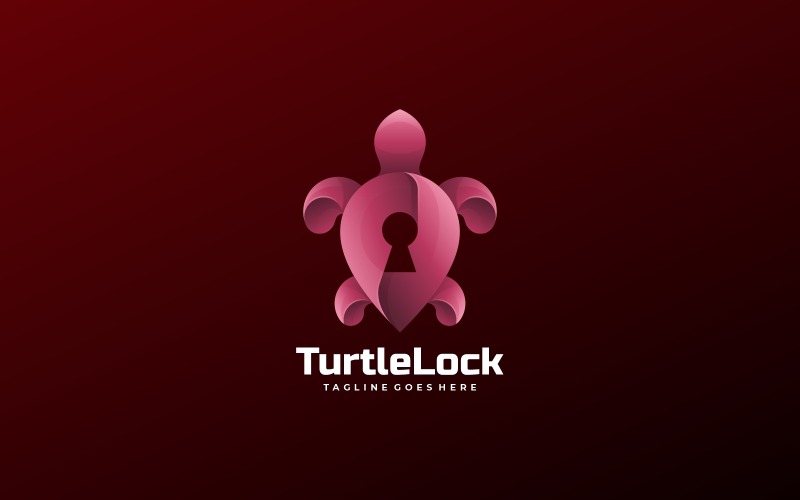 Turtle Lock Logo mit Farbverlauf