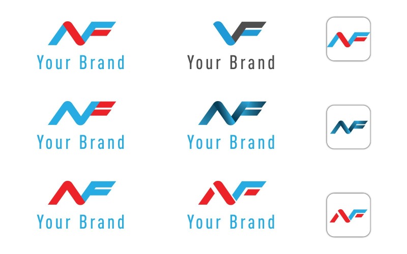 A и VN или NF Creative Logo Design Vector