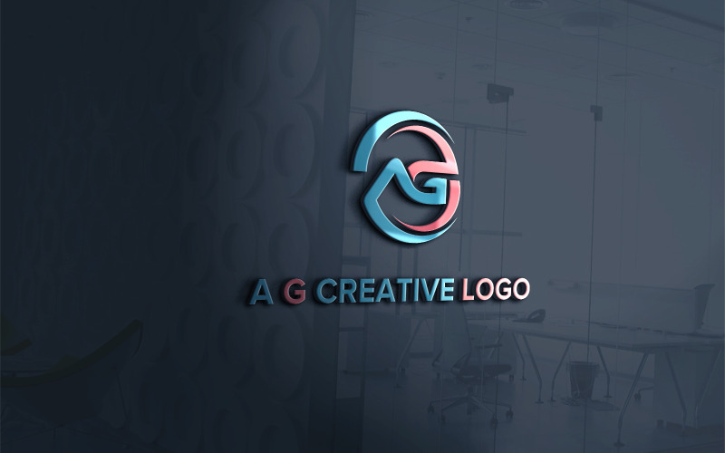AG kreatív logó tervezősablon