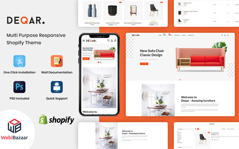 Deqar - магазин мега меблів Shopify