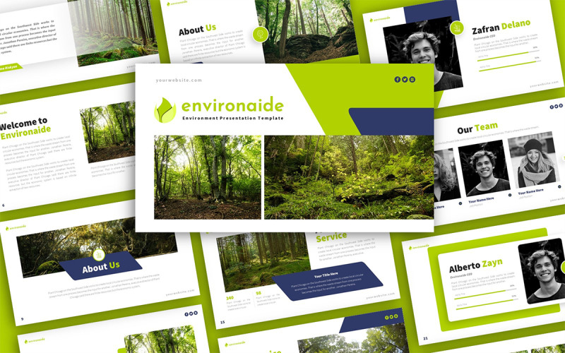 Environaide – багатоцільовий шаблон презентації PowerPoint щодо навколишнього середовища