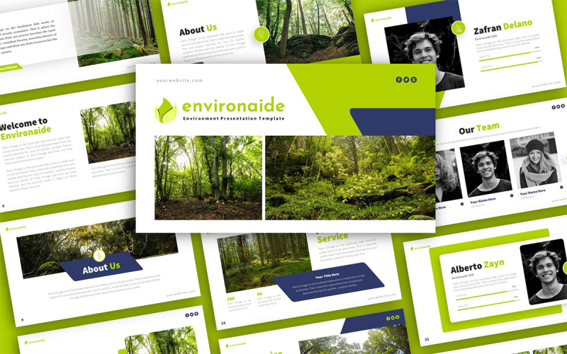 Environaide - Modèle de présentation PowerPoint à usages multiples pour l'environnement