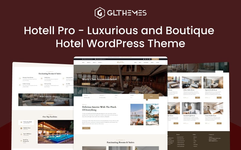 Hotell Pro - Tema WordPress de hotel luxuoso e boutique
