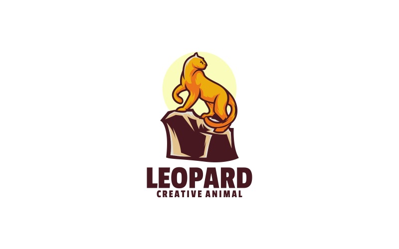 Leopard einfaches Maskottchen-Logo-Vorlage