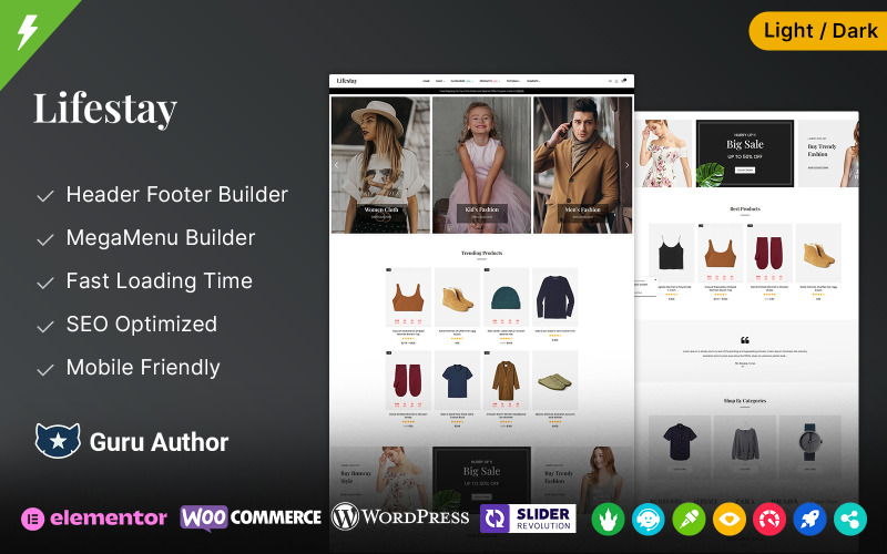Lifestay – магазин модного одягу та багатоцільова тема WooCommerce