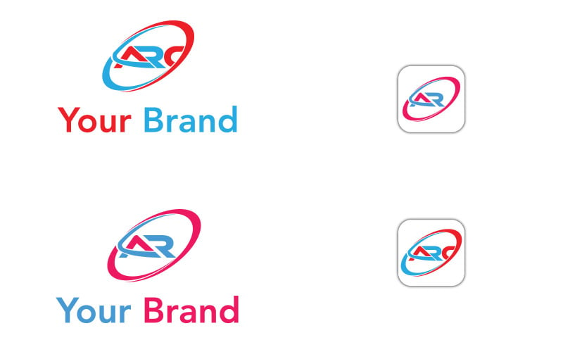 Plantilla vectorial de diseño de logotipo empresarial AR y ARC