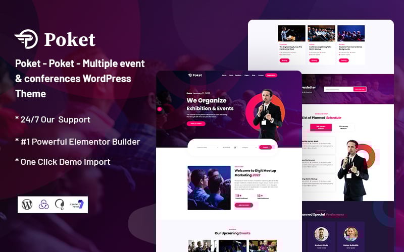 Poket – Адаптивна тема WordPress для кількох подій і конференцій