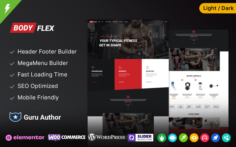 BodyFlex - тема WooCommerce для тренажерного залу, фітнесу та спортивного клубу