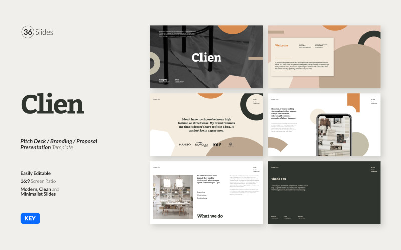 Clien - Pitch Deck Presentatie Keynote-sjabloon