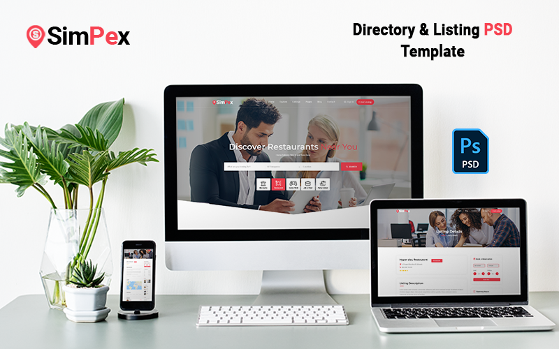 Directory And  Listing PSD Template Website template