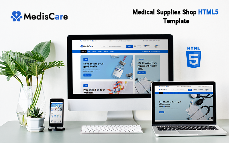 Mediscare - HTML-mall för butik med medicinska tillbehör