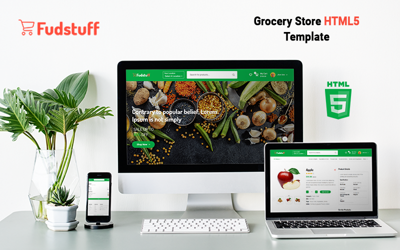 Multifunctionele supermarkt Winkel E-commerce HTML-sjabloon