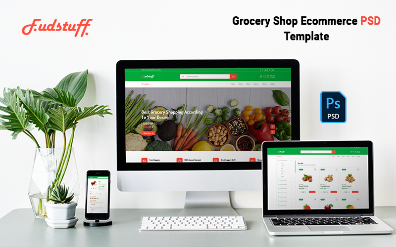 Multipurpose Livsmedelsbutik Shop E-handel PSD-mall