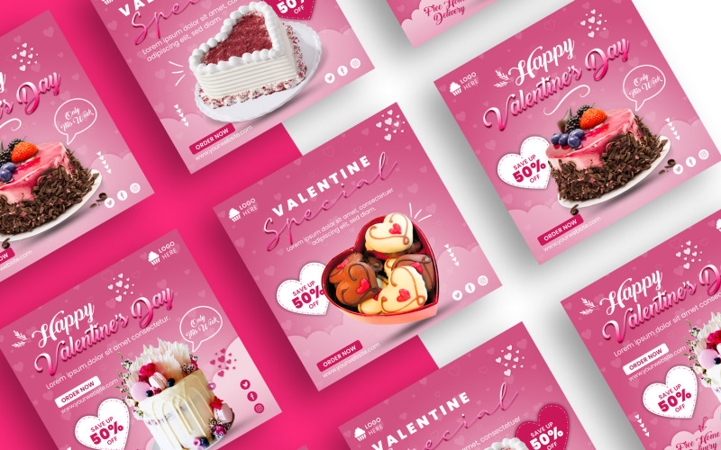 Pastel Día de San Valentín instagram Social Media