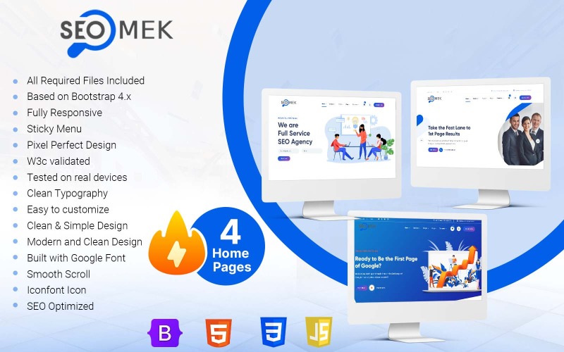 SEOMEK - SEO & Marknadsföring HTML5-mall