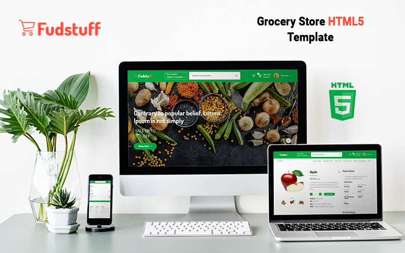 Többcélú élelmiszerbolt bolt e-kereskedelmi HTML-sablon