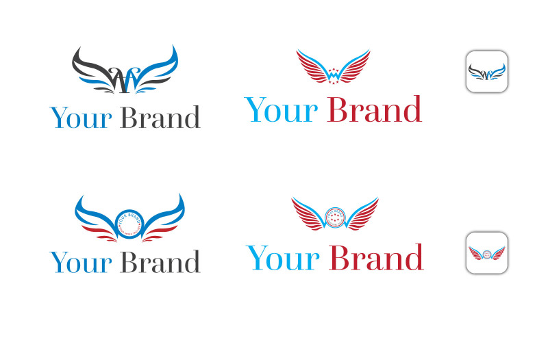 AW Wing Logo of MW Wing Logo Vector sjabloon