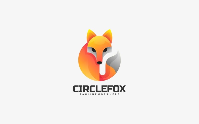 Daire Fox Gradyan Logo Şablonu
