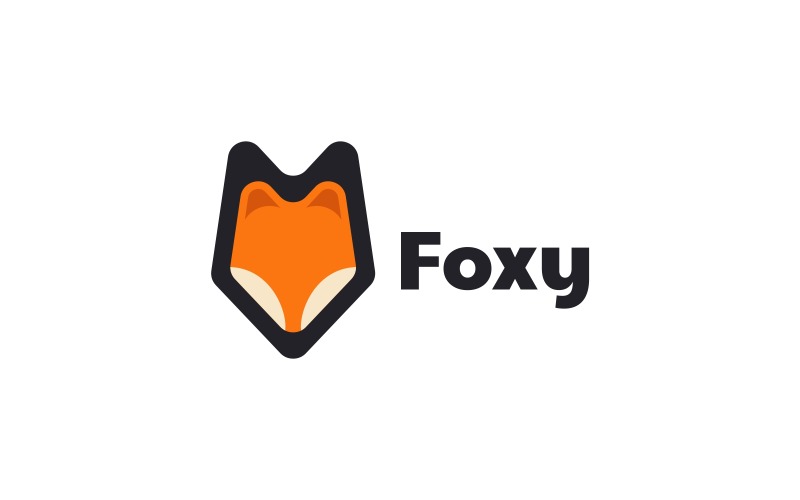 Foxy enkel maskotlogotypstil