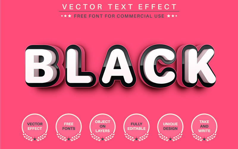 3D abstrakt - upravitelný textový efekt, styl písma, grafická ilustrace