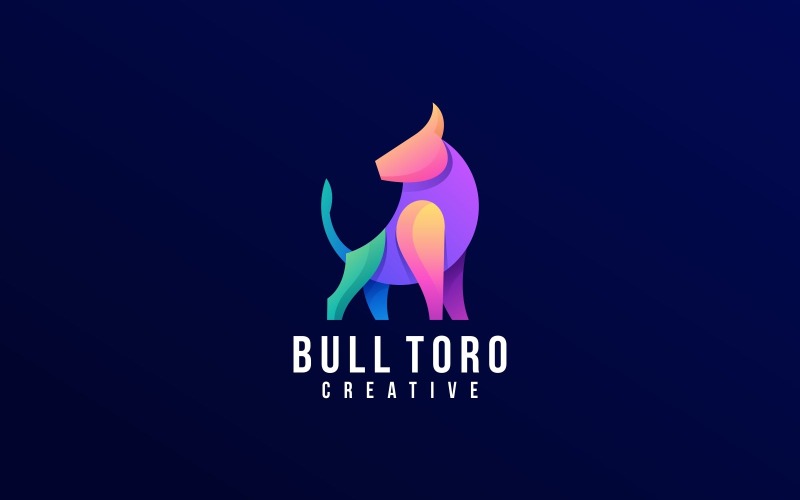Kleurrijk Toro Bull-logo met kleurovergang