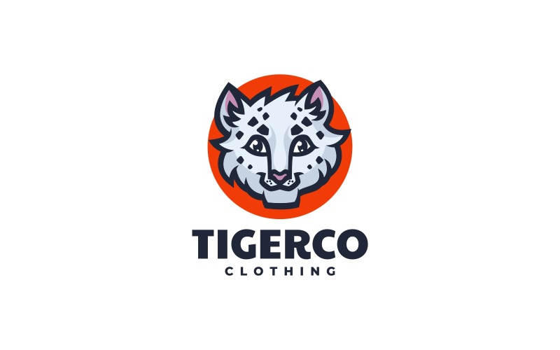 Logo jednoduchého maskota tygří hlavy