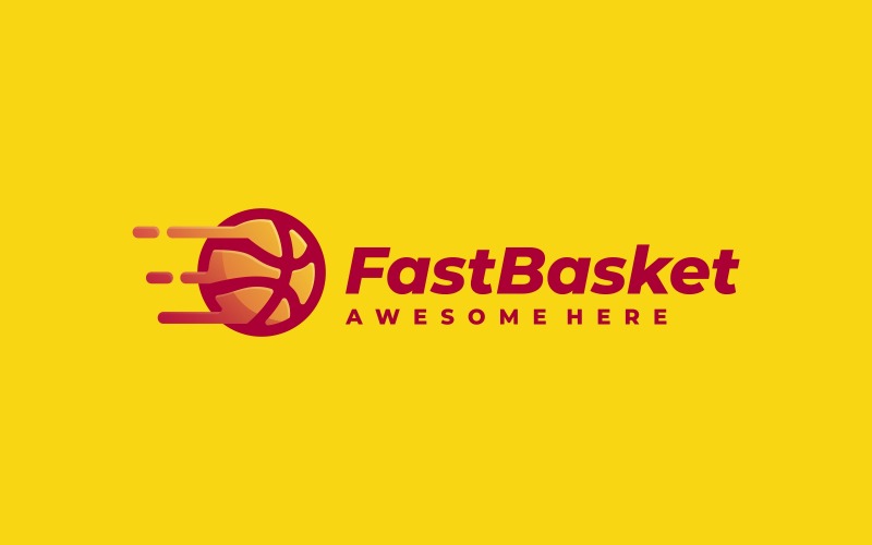 Logotipo gradiente de basquete rápido