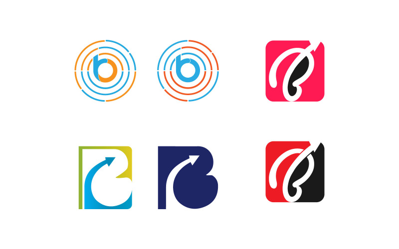 Modelo de vetor de logotipo de círculo de letra B e BR