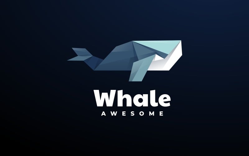 Style de logo de baleine basse poly