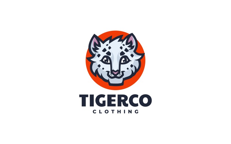 Tiger Head Simple Mascot Logotyp