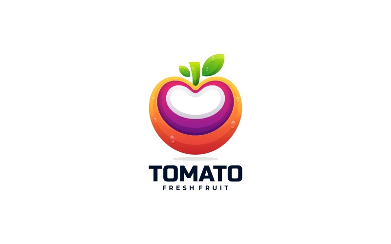 Tomaat vers gradiënt kleurrijk logo