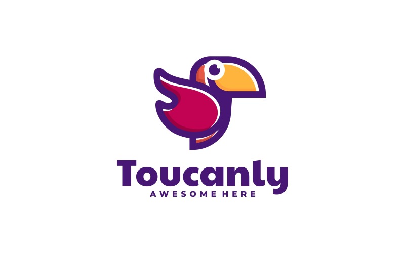 Toucan färg maskot logotyp mall