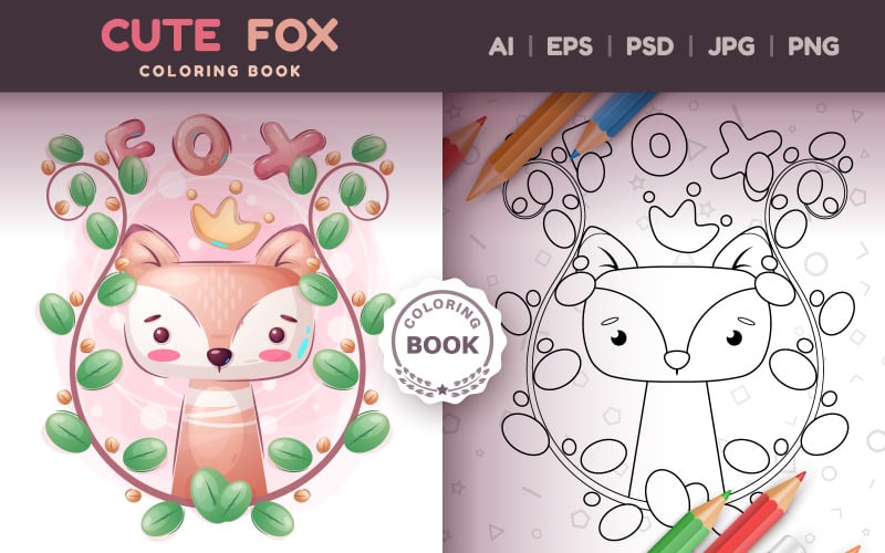 Fox Family - Игра для детей, Книжка-раскраска, Графическая иллюстрация, Графическая иллюстрация
