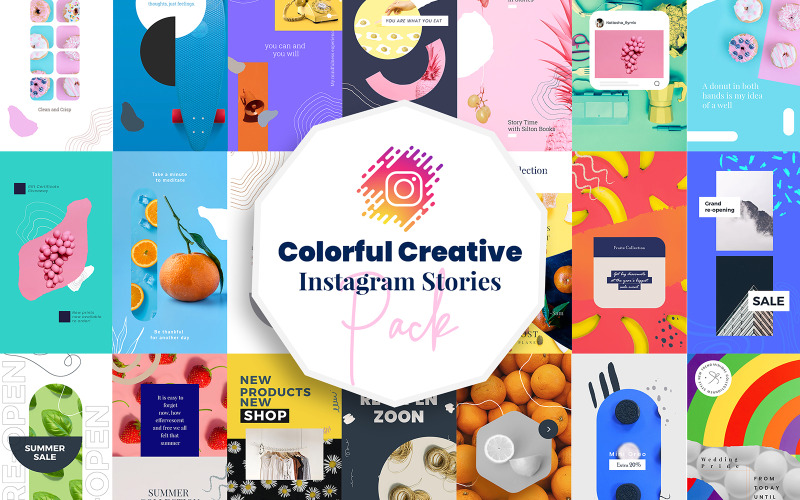 Modello colorato di storie di Instagram