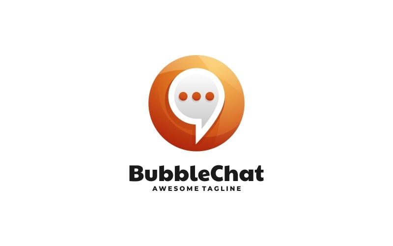 Bubble Chat Gradient Logotyp Stil