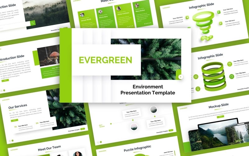 Plantilla de PowerPoint multipropósito Evergreen Environment