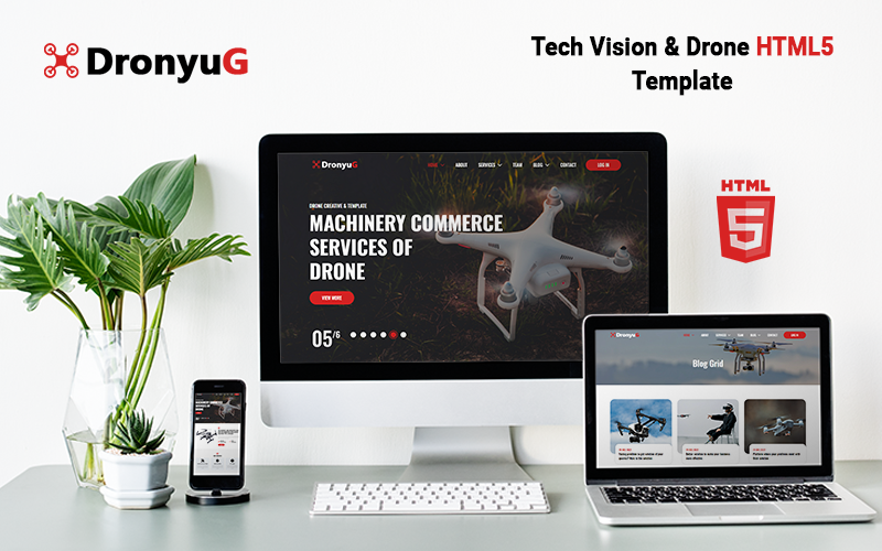 Dronyug - Tech Vision & Drone HTML5-sjabloon