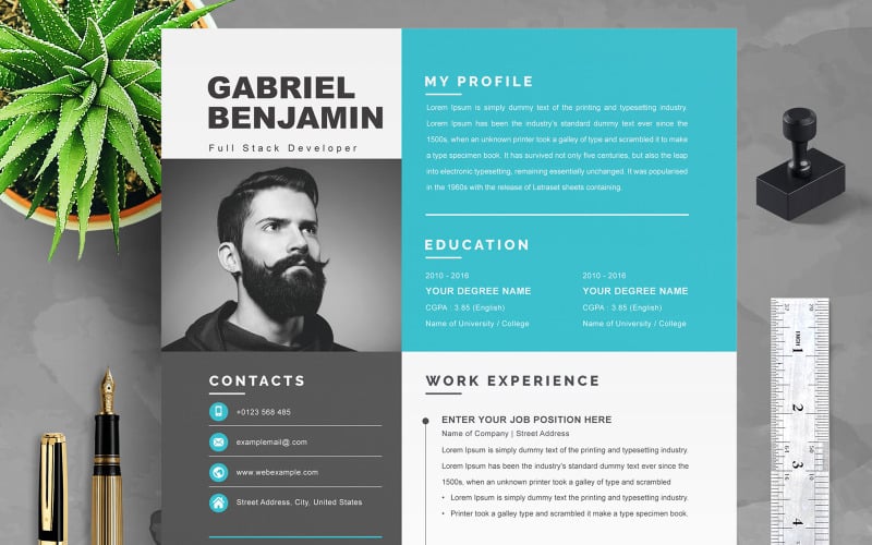 Gabriel / Professional Resume Template - TemplateMonster