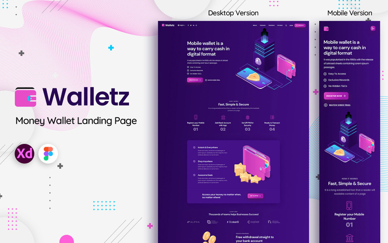 Walletz Money Wallet-bestemmingspagina