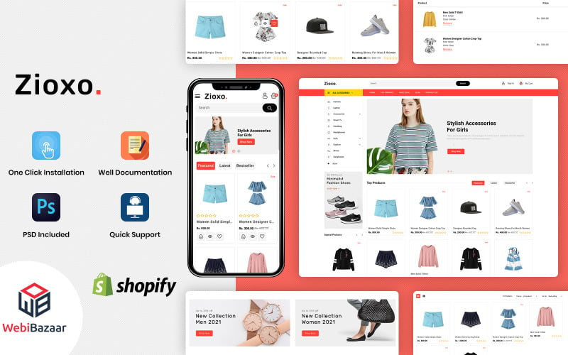 Zioxo - Mehrzweck-E-Commerce-Shopify-Vorlage