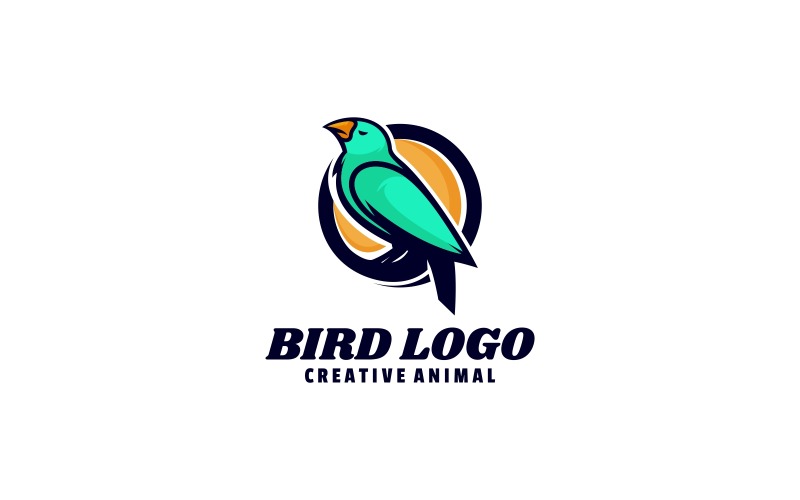 Design de logotipo de mascote simples de pássaro